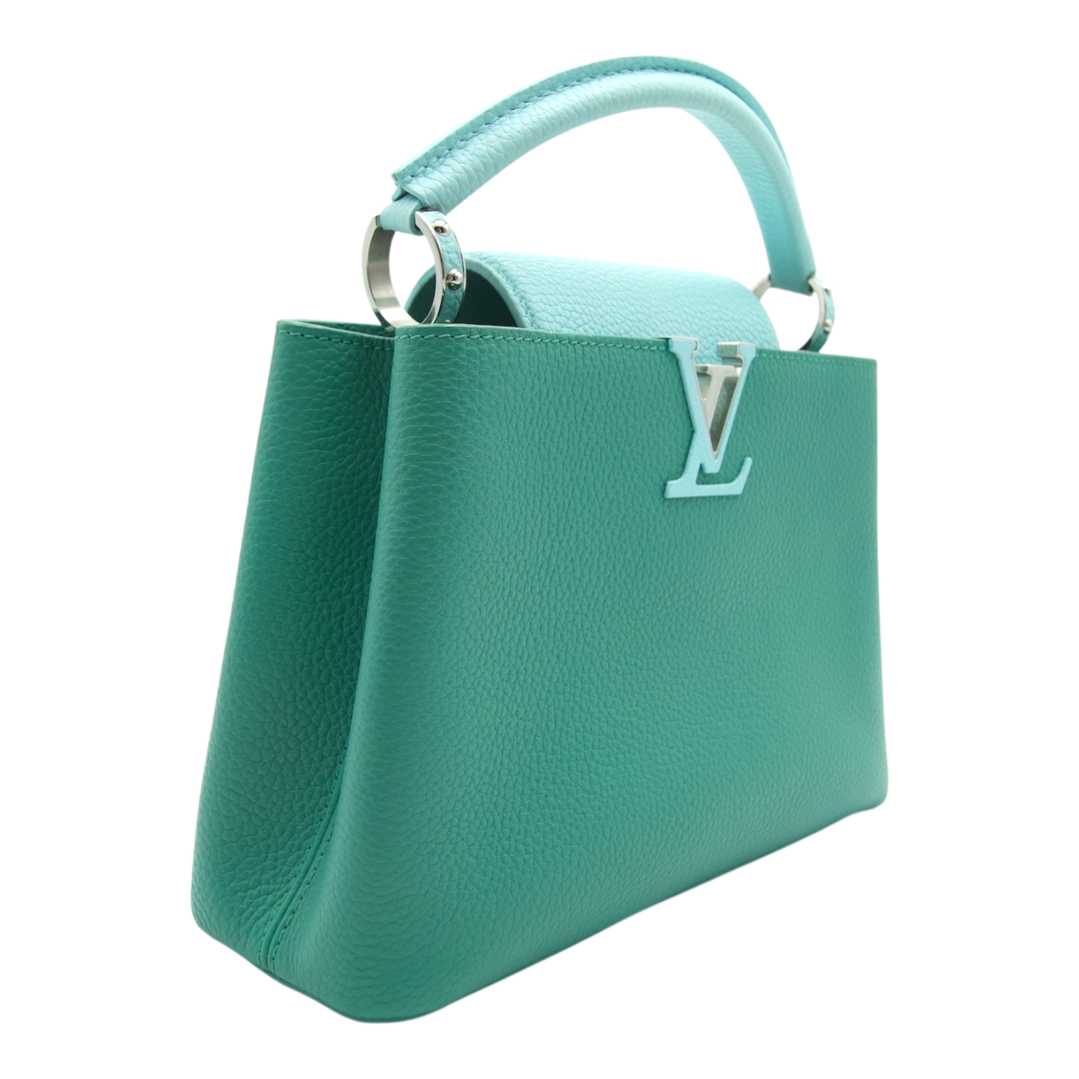 Louis Vuitton Capucines BB Green Taurillon Leather Silver Hardware