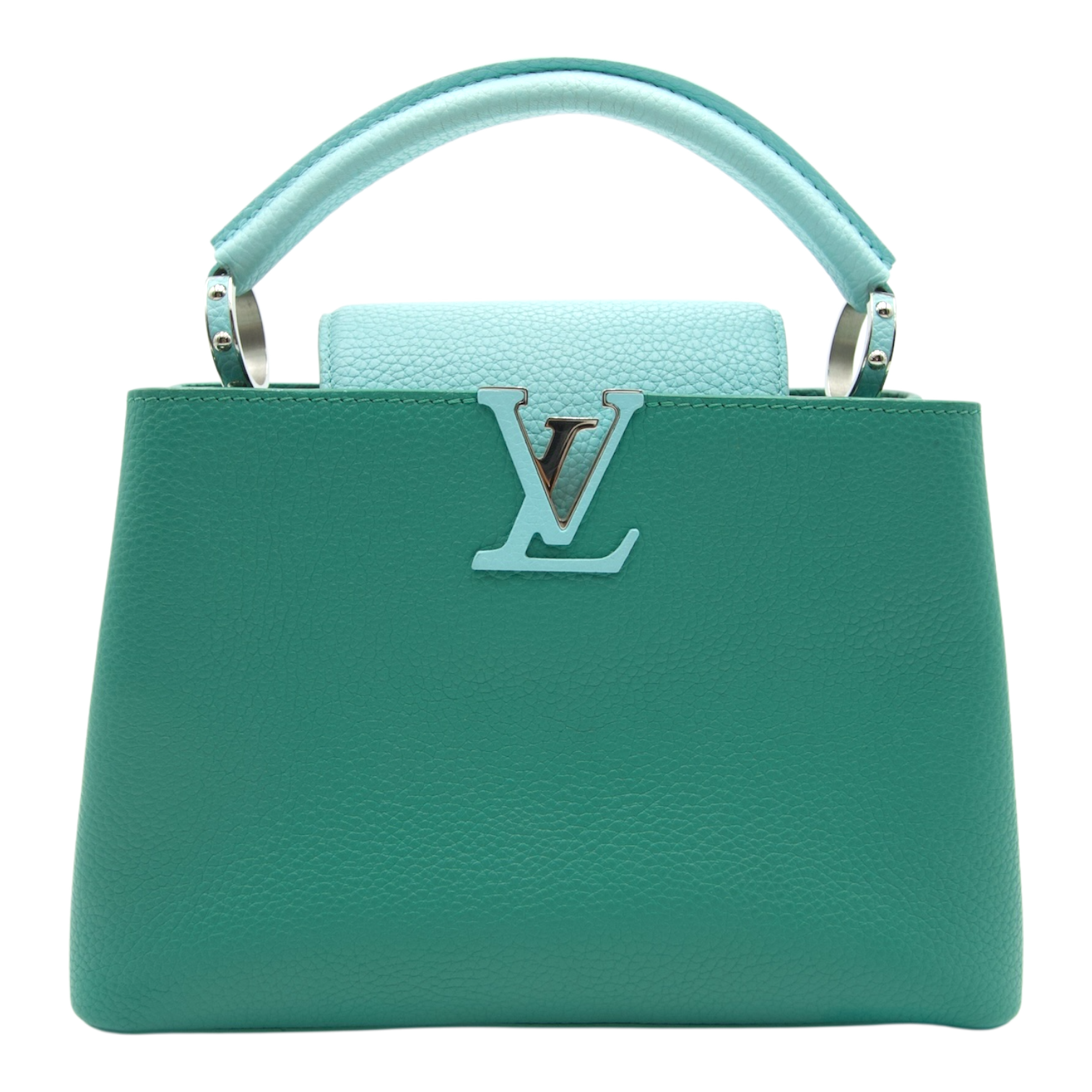 Louis Vuitton Capucines BB Green Taurillon Leather Silver Hardware