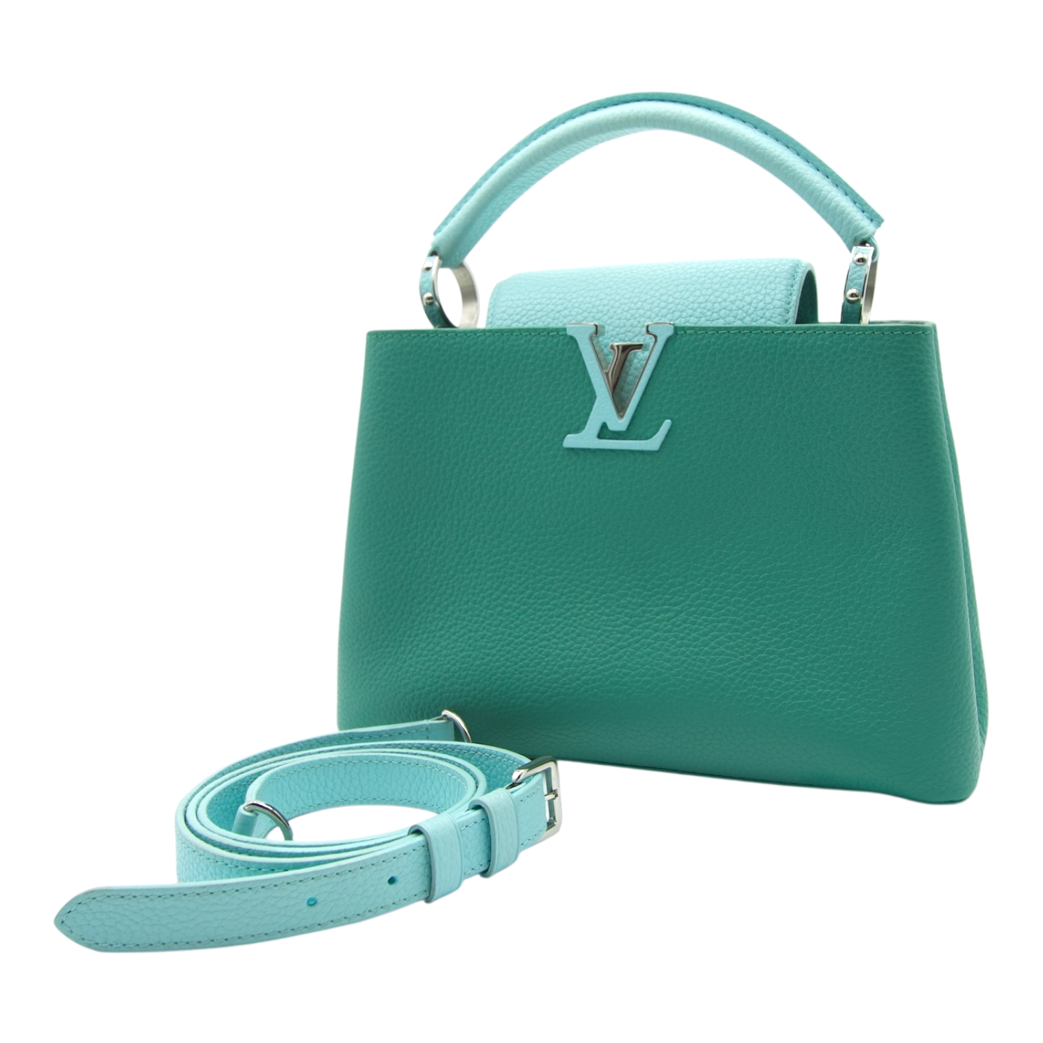 Louis Vuitton Capucines BB Green Taurillon Leather Silver Hardware