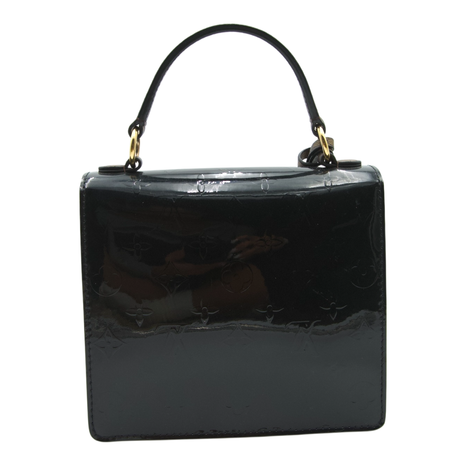 Louis Vuitton Spring Street Top Handle Bag Black Vernis Leather & Monogram Canvas
