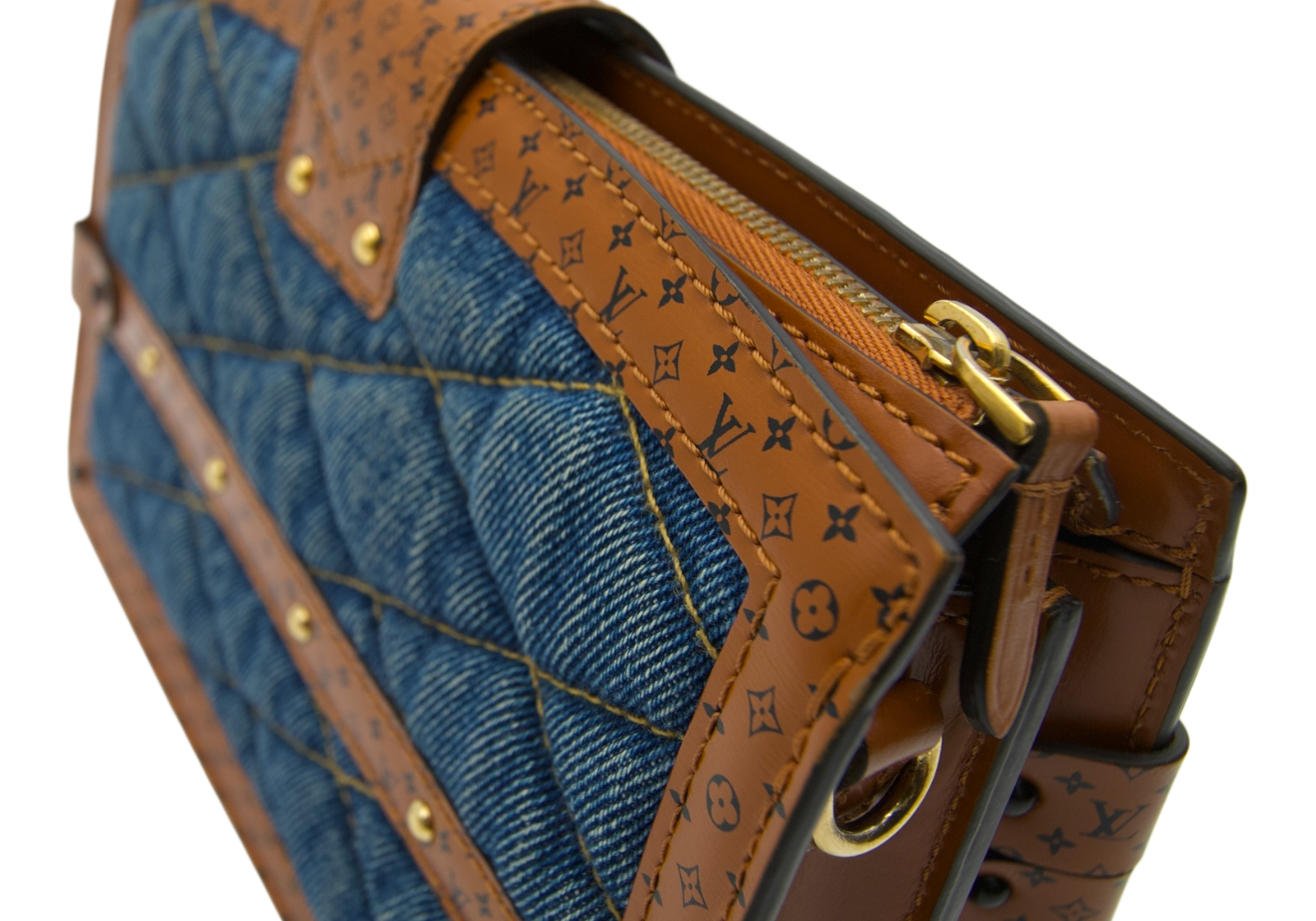 Louis Vuitton Petite Malle  Denim Monogram Leather Trunk