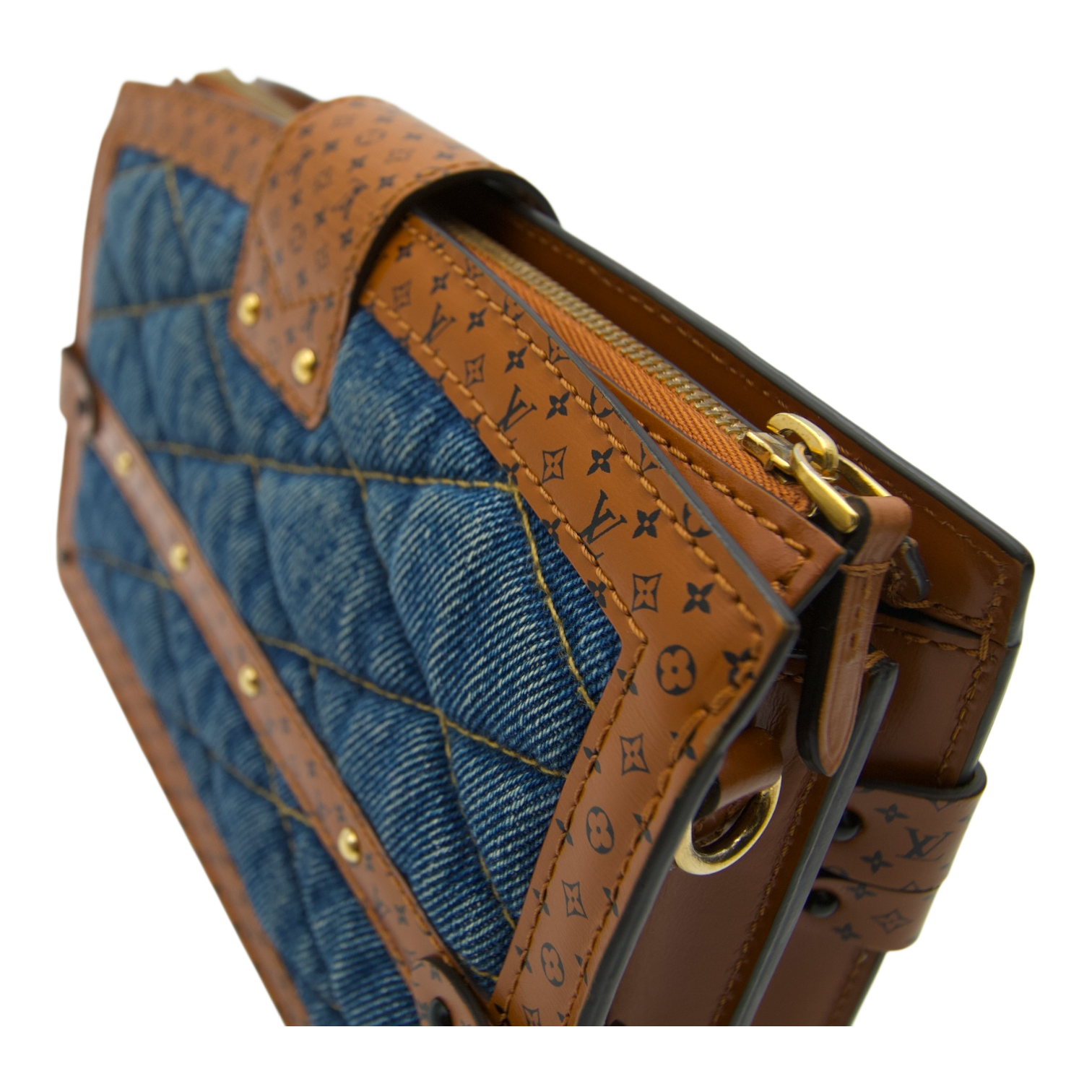 Louis Vuitton Petite Malle  Denim Monogram Leather Trunk