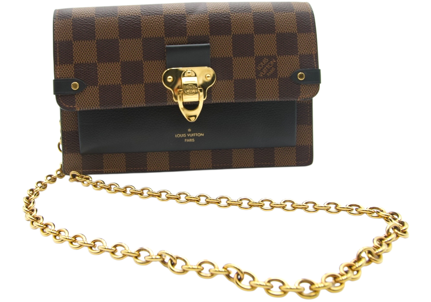 Louis Vuitton Flore Chain Wallet in Damier Ebene Canvas