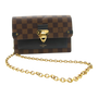 Louis Vuitton Flore Chain Wallet in Damier Ebene Canvas