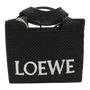 Loewe Font Tote Small Black Raffia