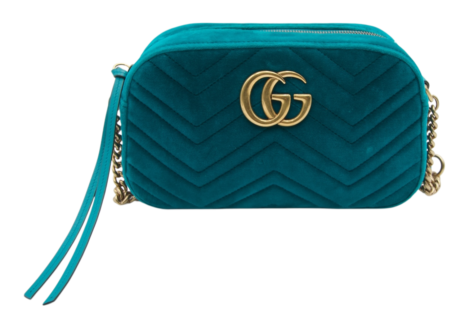 Gucci Marmont  Velvet Shoulder Bag Teal