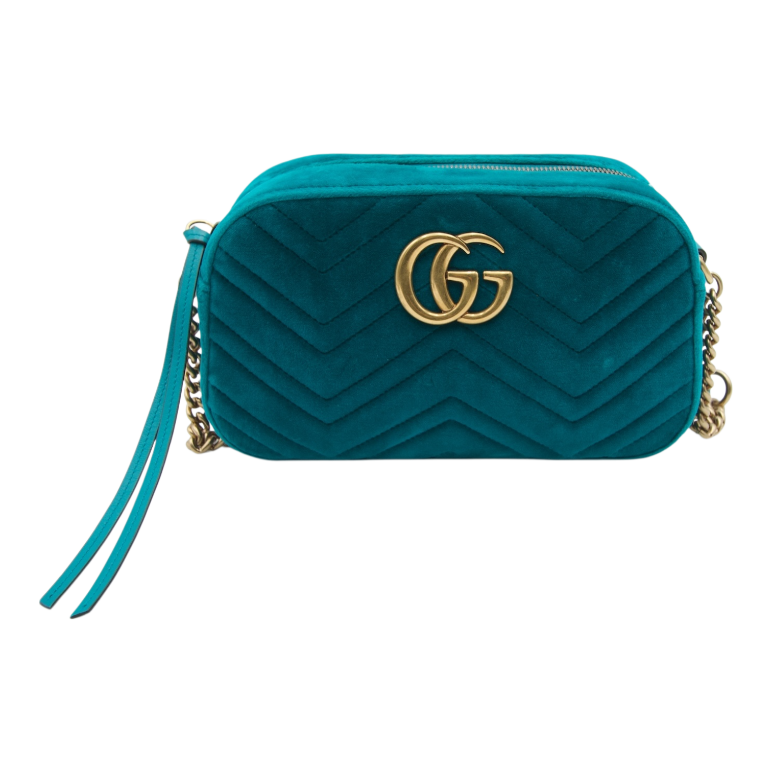 Gucci Marmont  Velvet Shoulder Bag Teal