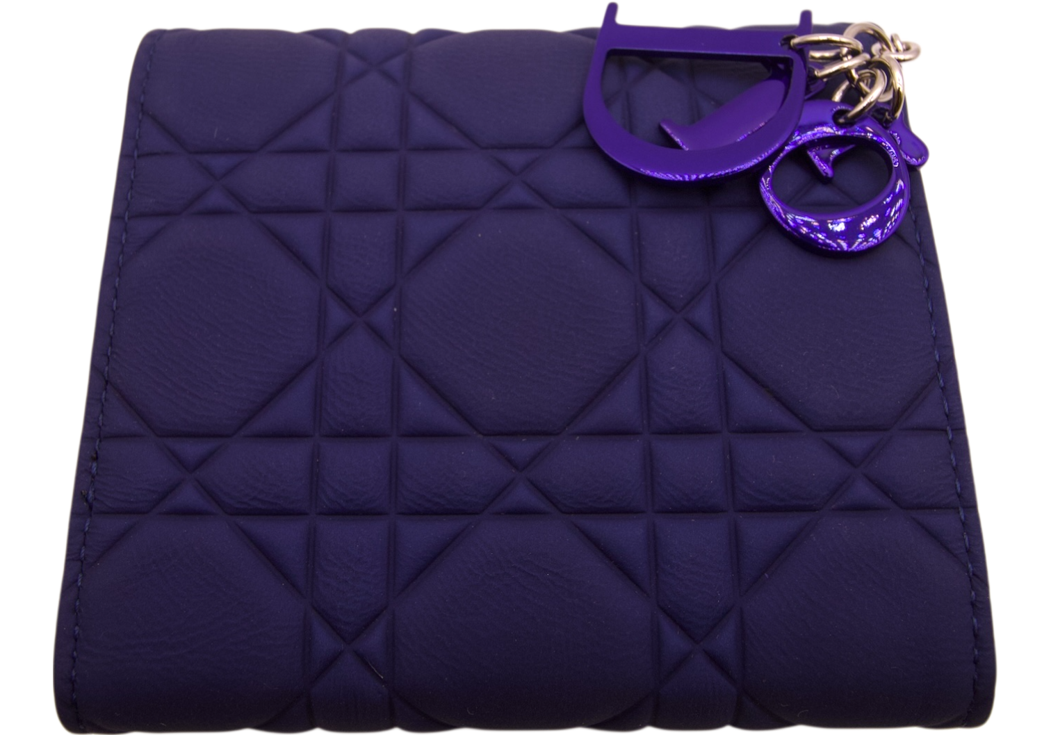 Dior Lady Dior Diamond Quilted Wallet Indigo