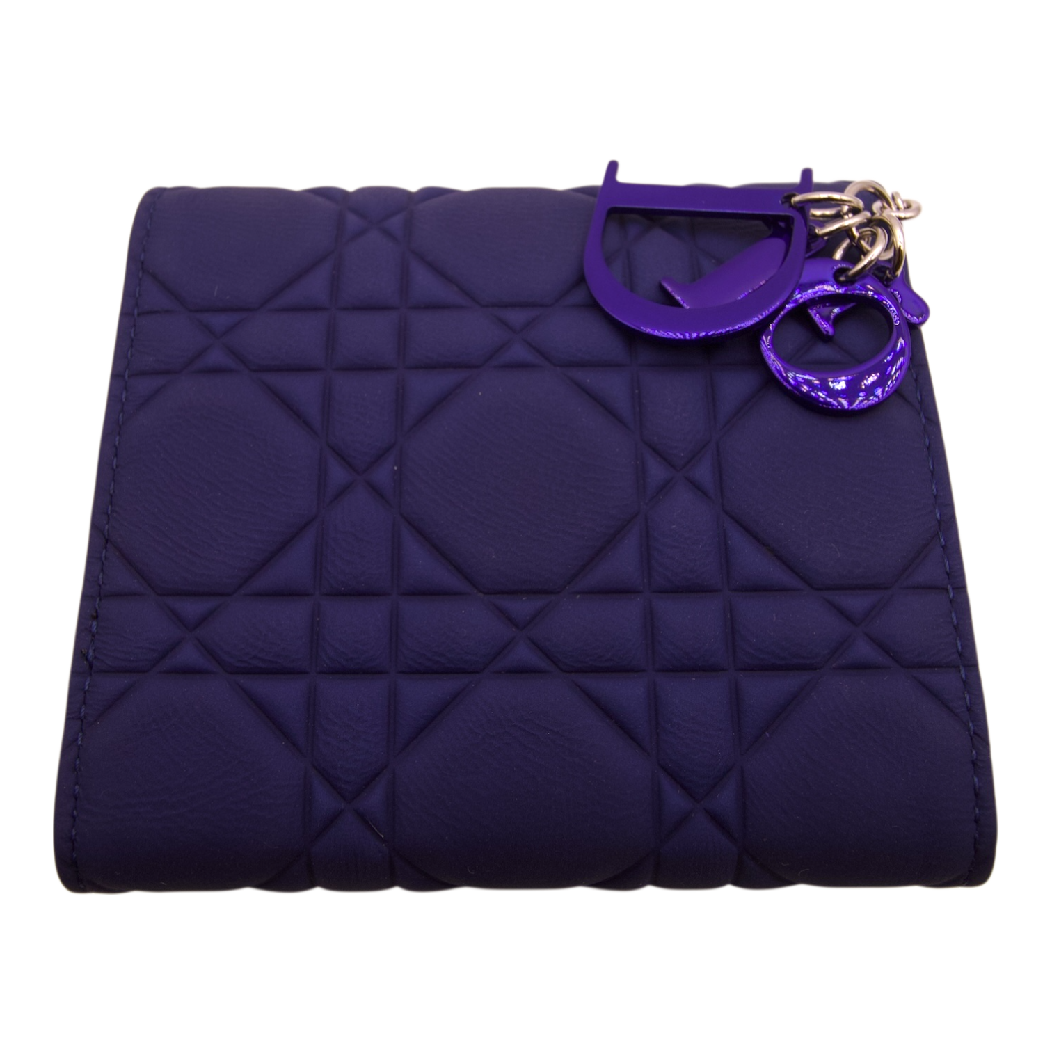 Dior Lady Dior Diamond Quilted Wallet Indigo