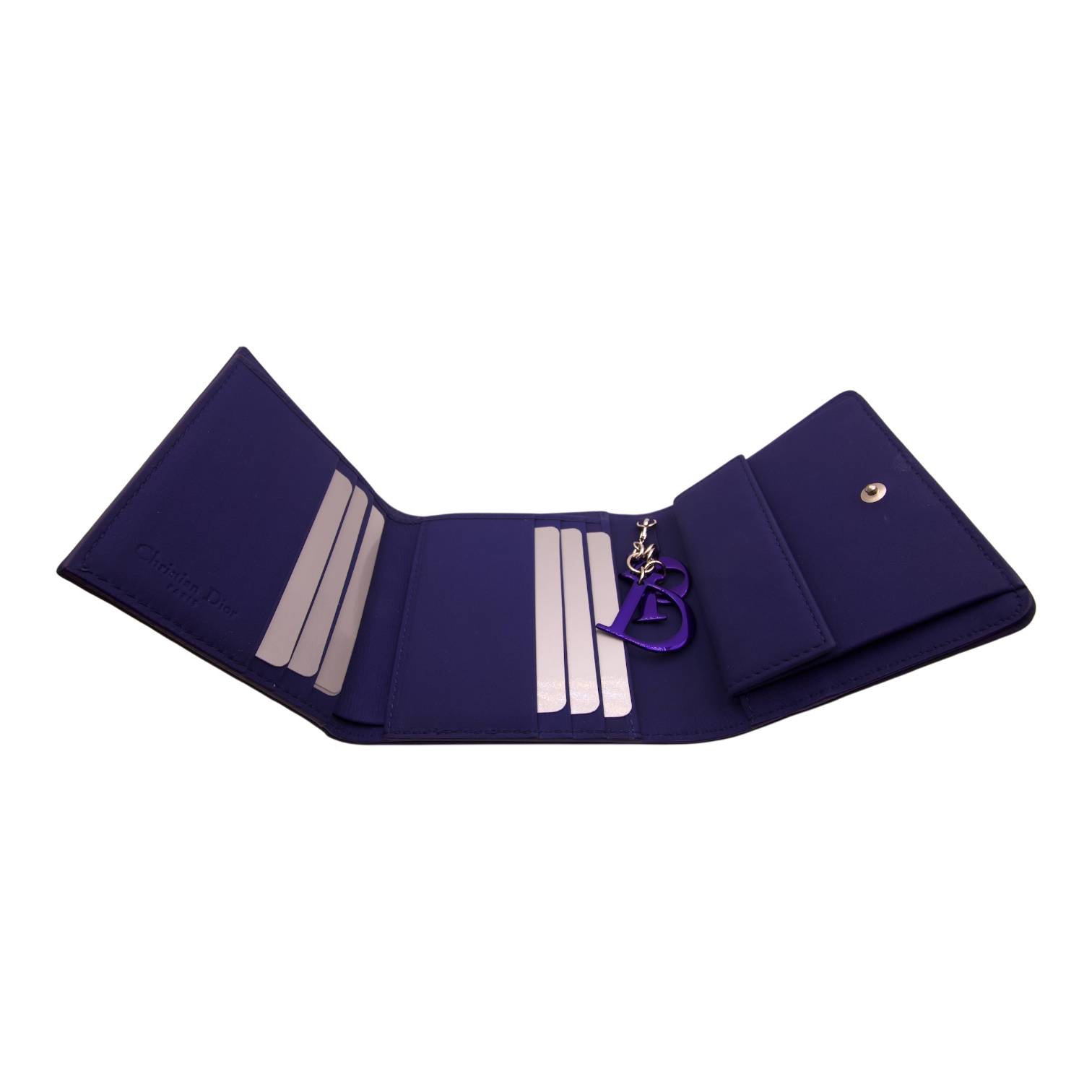 Dior Lady Dior Diamond Quilted Wallet Indigo