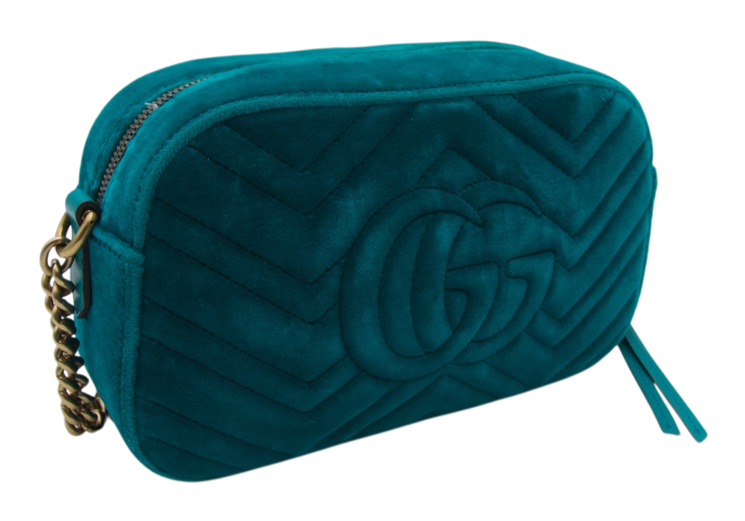 Gucci Marmont  Velvet Shoulder Bag Teal