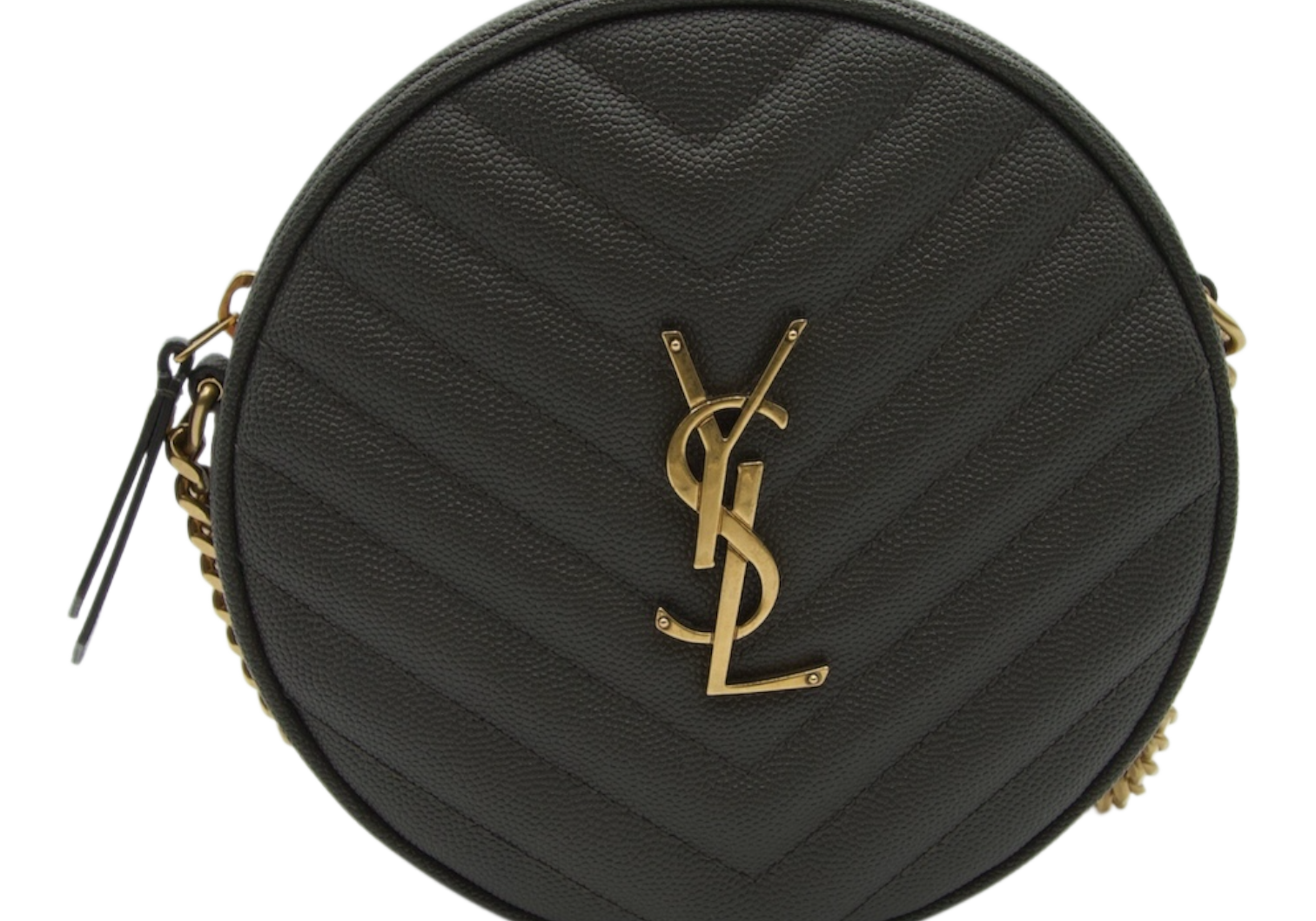 Saint Laurent Cassandre Round Crossbody Moss Green