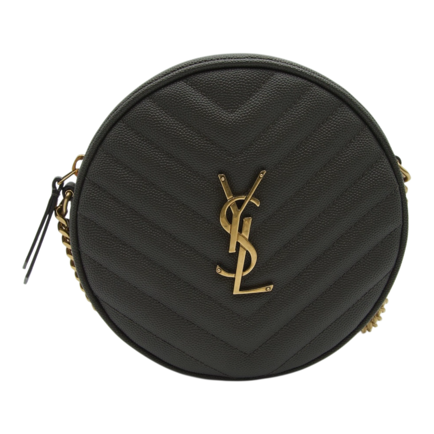 Saint Laurent Cassandre Round Crossbody Moss Green