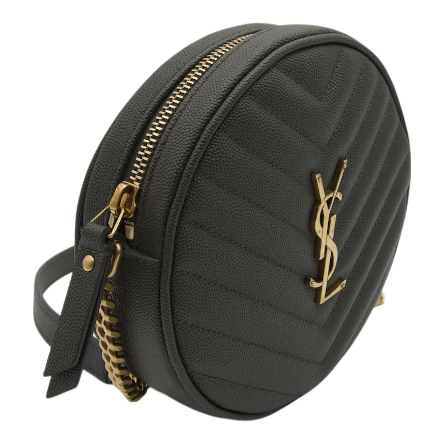 Saint Laurent Cassandre Round Crossbody Moss Green