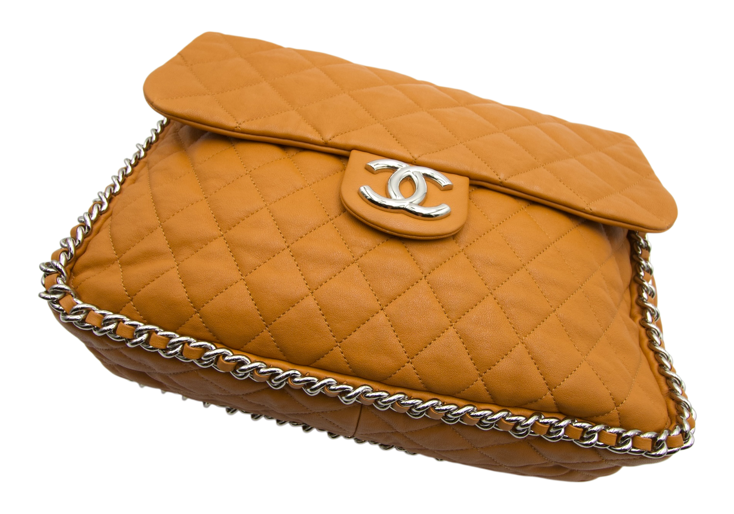 Chanel Chain Around Maxi Flap Honey Beige