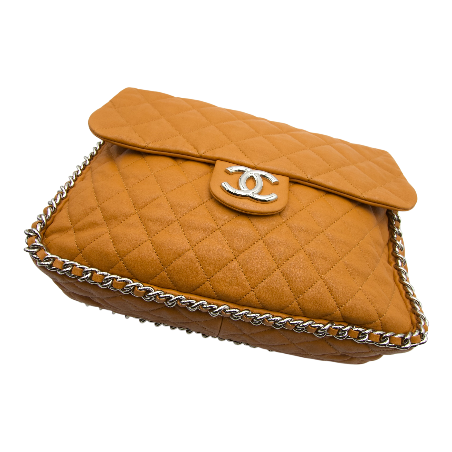 Chanel Chain Around Maxi Flap Honey Beige