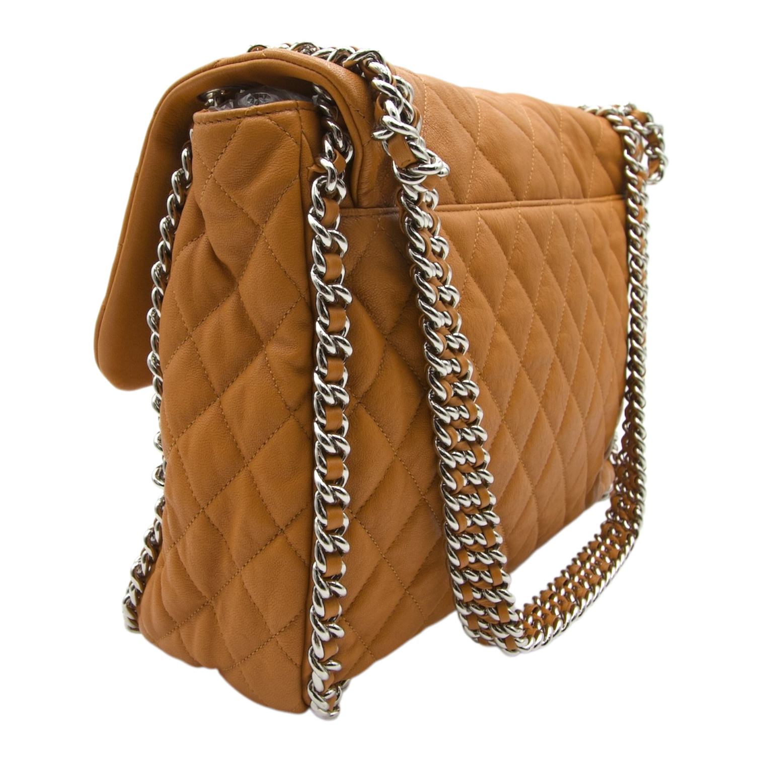Chanel Chain Around Maxi Flap Honey Beige