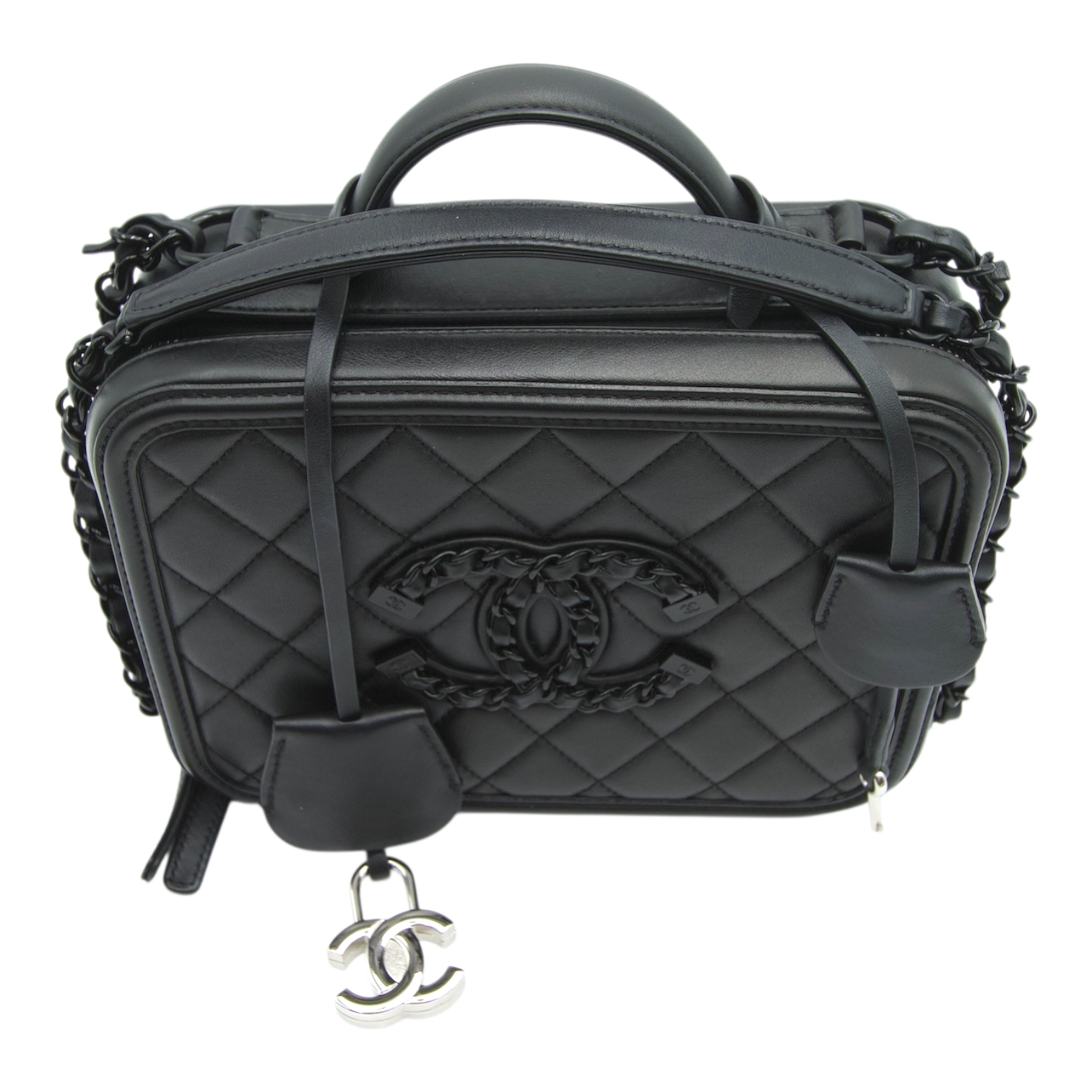 Chanel Medium Incognito Filigree Vanity Case Black