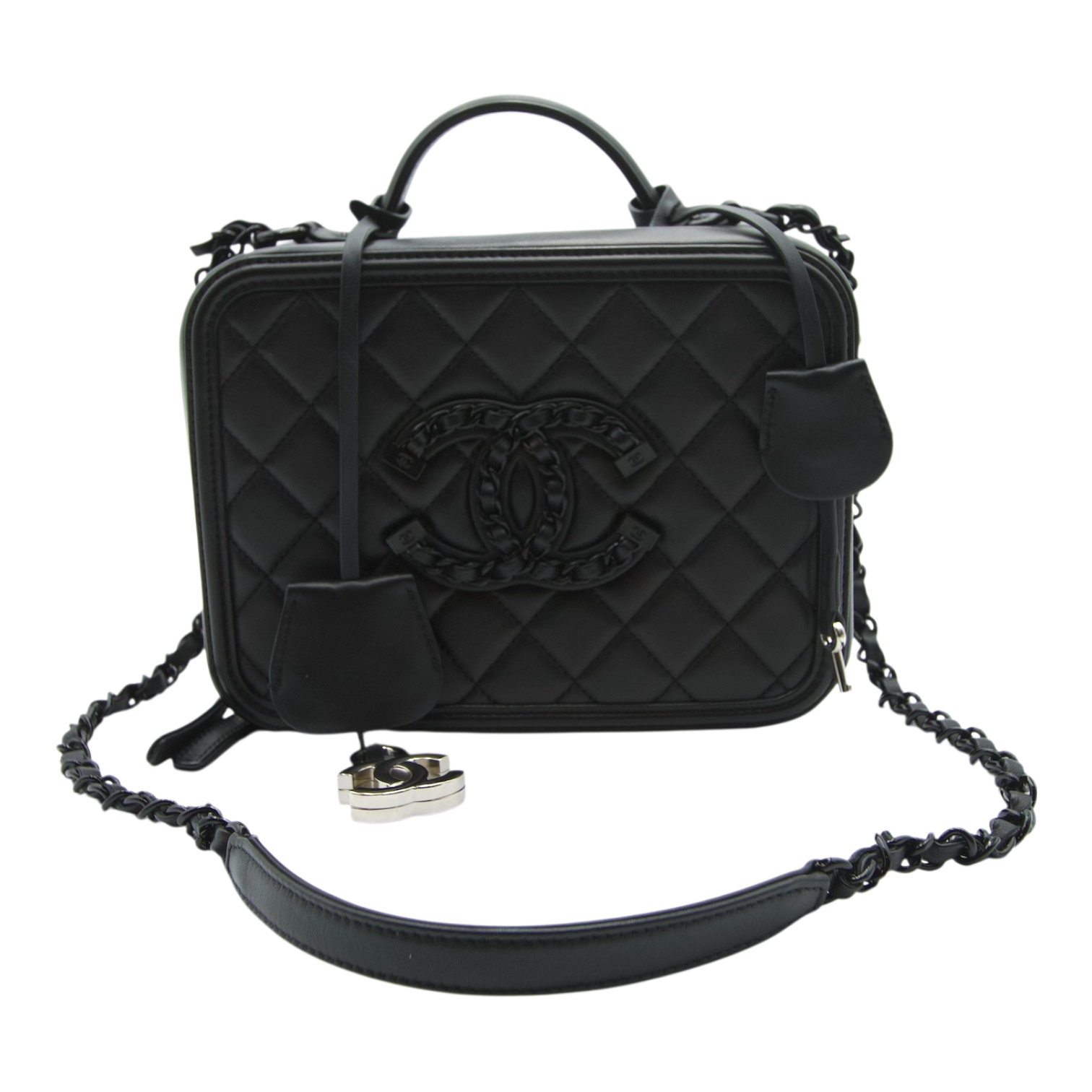 Chanel Medium Incognito Filigree Vanity Case Black