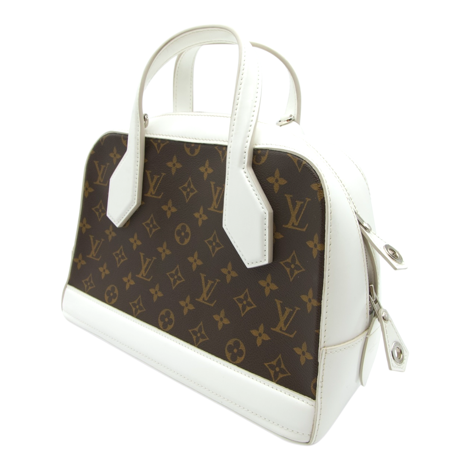 Louis Vuitton Dora Monogram Canvas and White Leather Top Handle