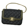 Chanel Two Tone Crossbody Black Green Mini