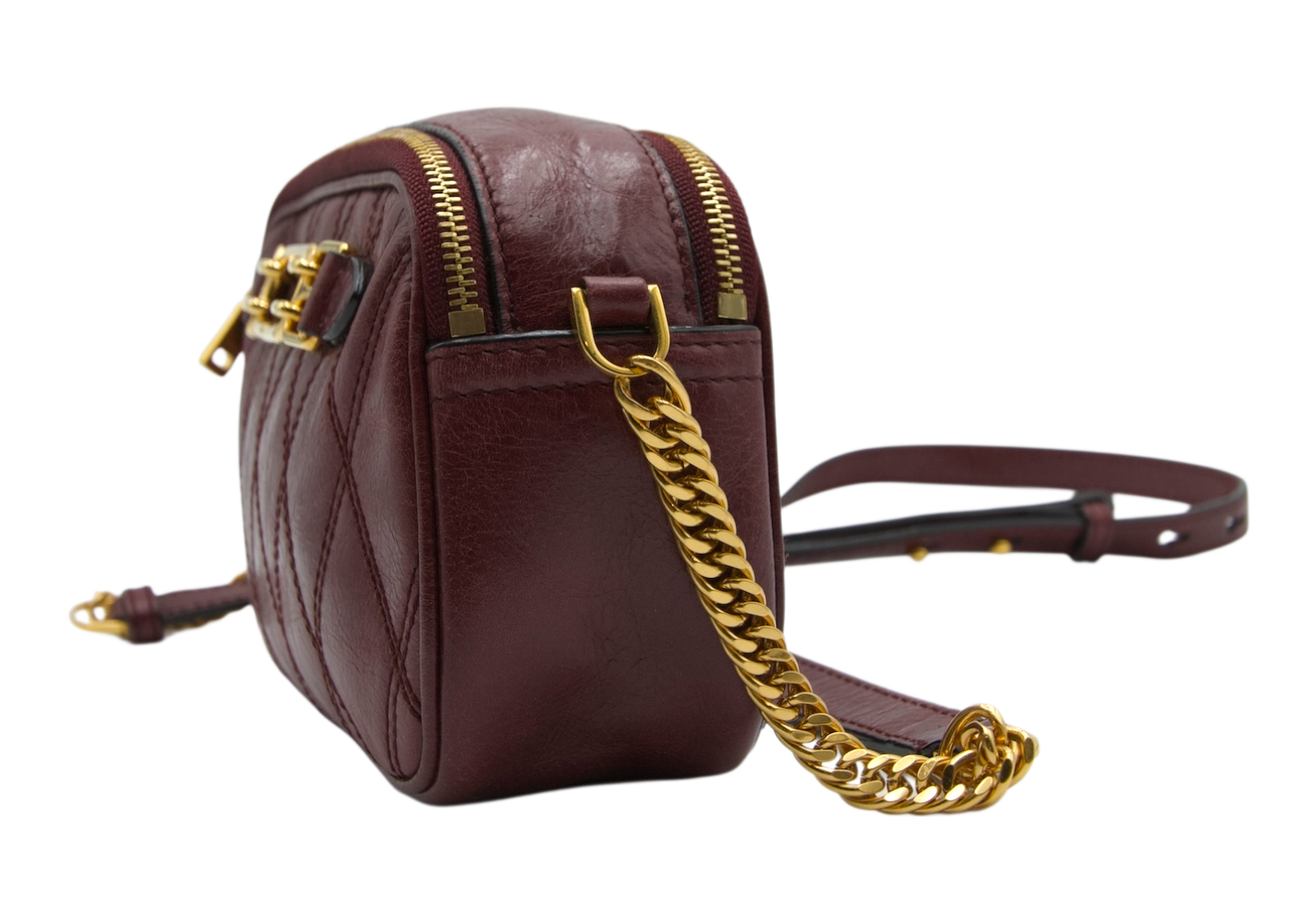 Bally Maroon Leather Shoulder Bag