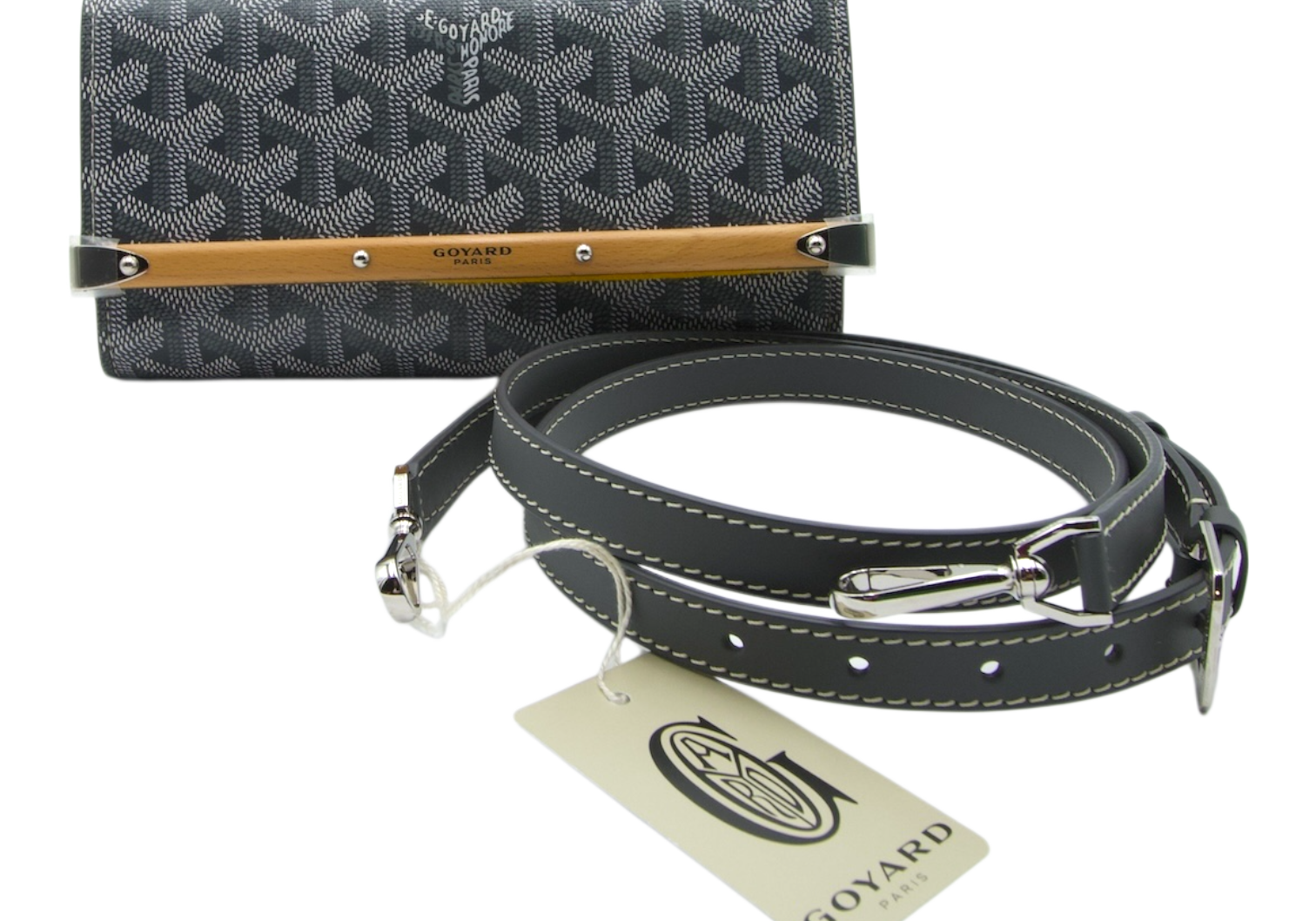 Goyard Monte-Carlo Bois Clutch Blue Goyardine Canvas