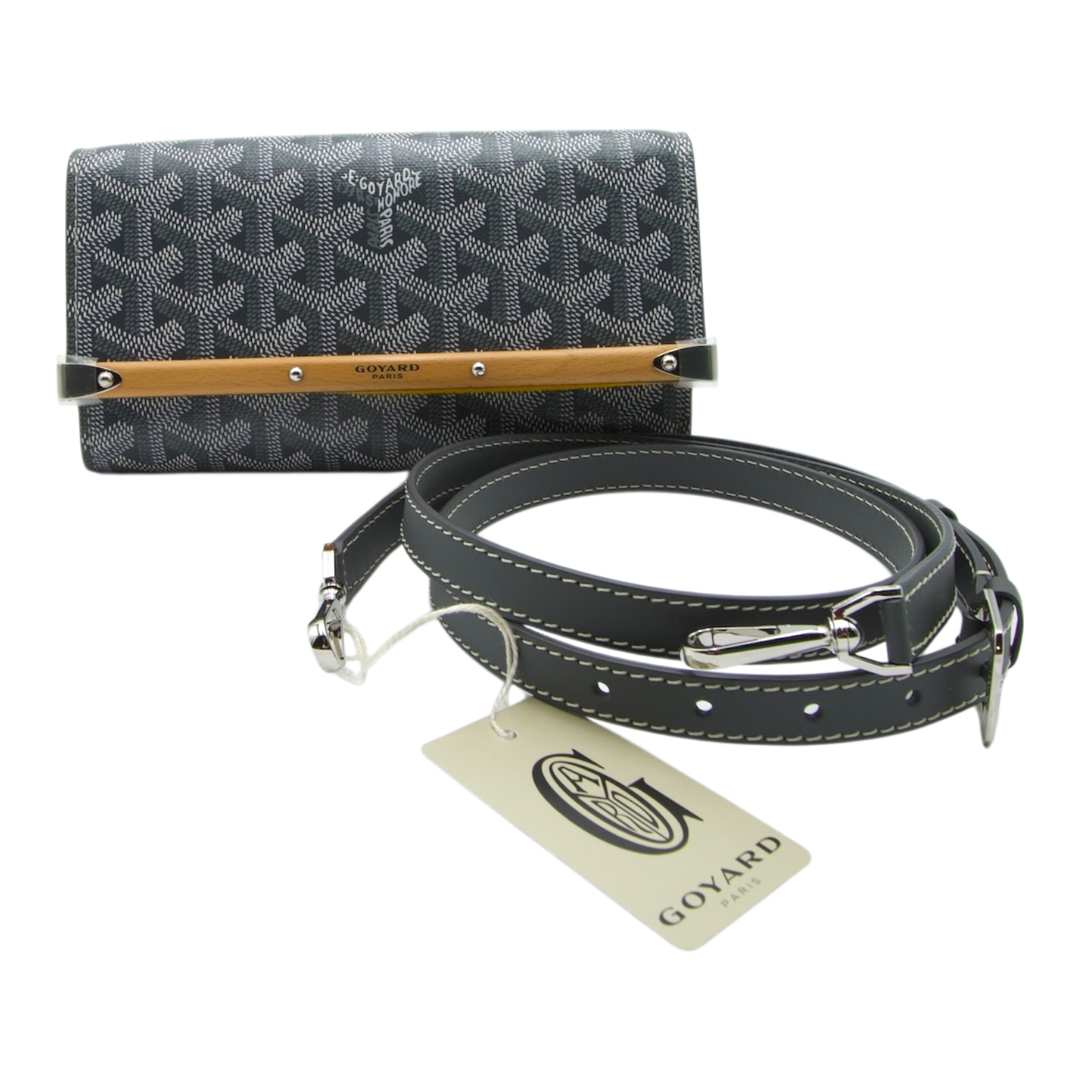 Goyard Monte-Carlo Bois Clutch Blue Goyardine Canvas