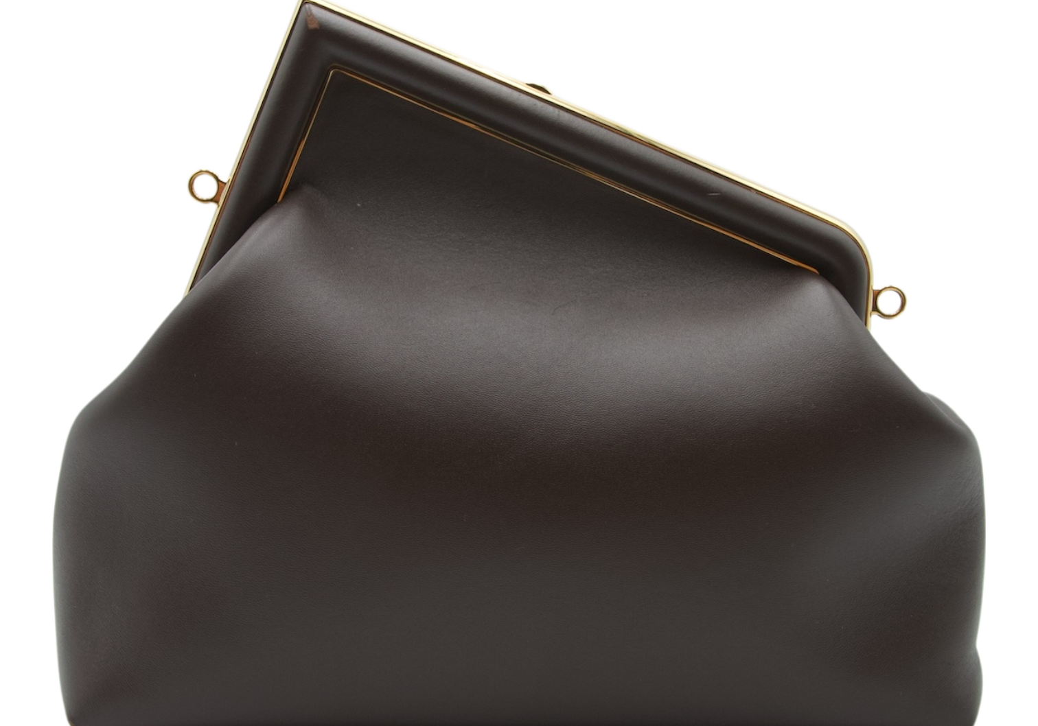 Fendi First Medium Clutch Bag Dark Brown