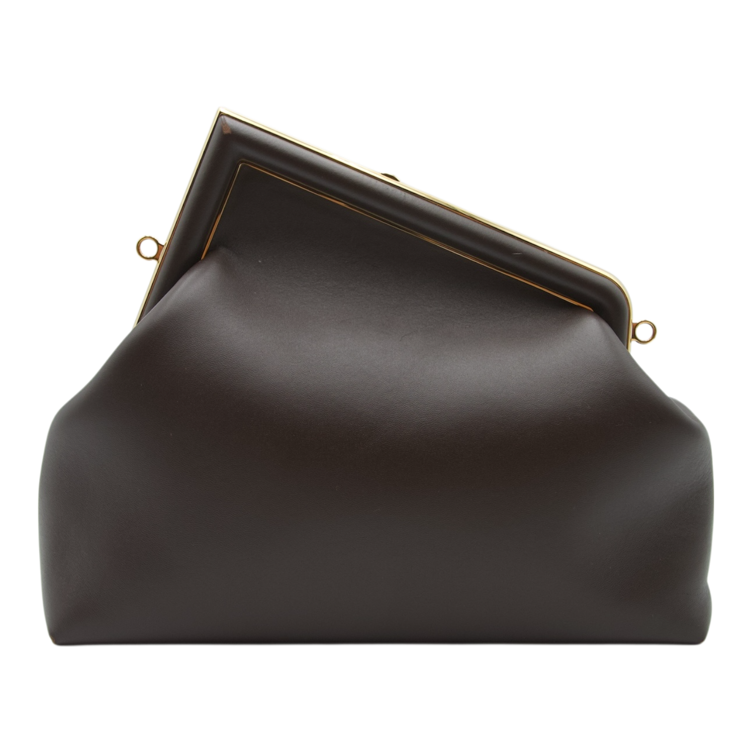 Fendi First Medium Clutch Bag Dark Brown