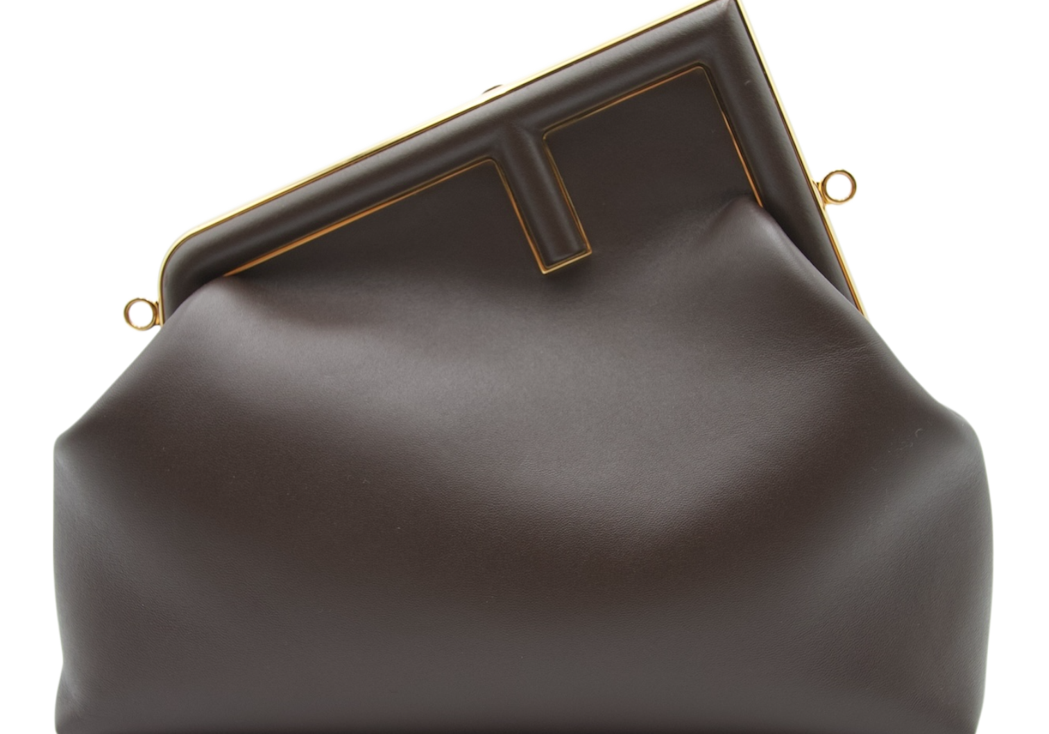 Fendi First Medium Clutch Bag Dark Brown
