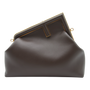 Fendi First Medium Clutch Bag Dark Brown