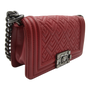 Chanel Lambskin Le Boy Chain Shoulderbag, Red