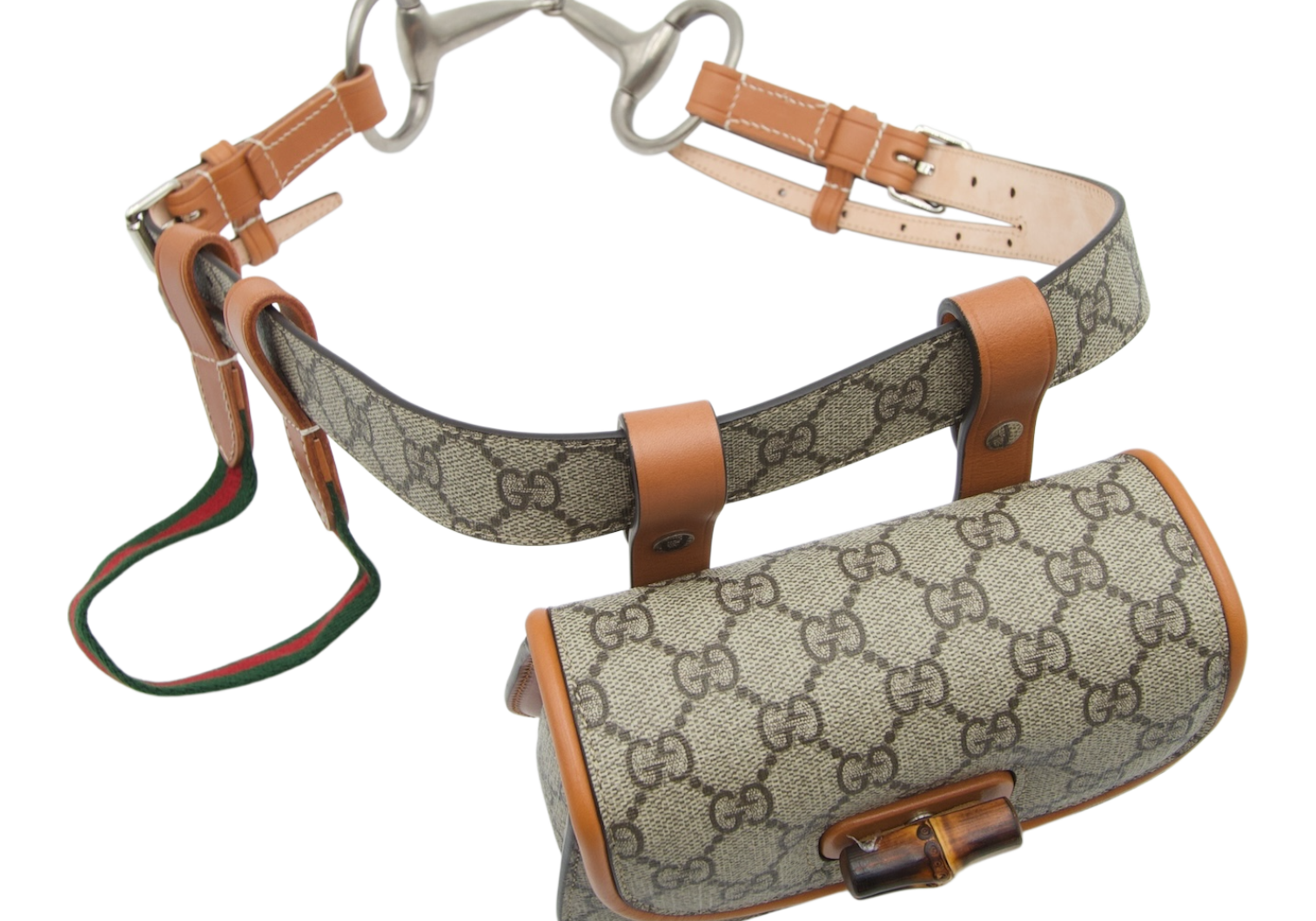 Gucci Vintage GG Supreme Bamboo Horsebit Belt Bag