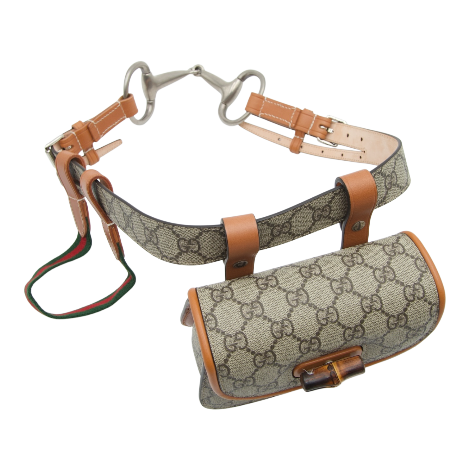 Gucci Vintage GG Supreme Bamboo Horsebit Belt Bag