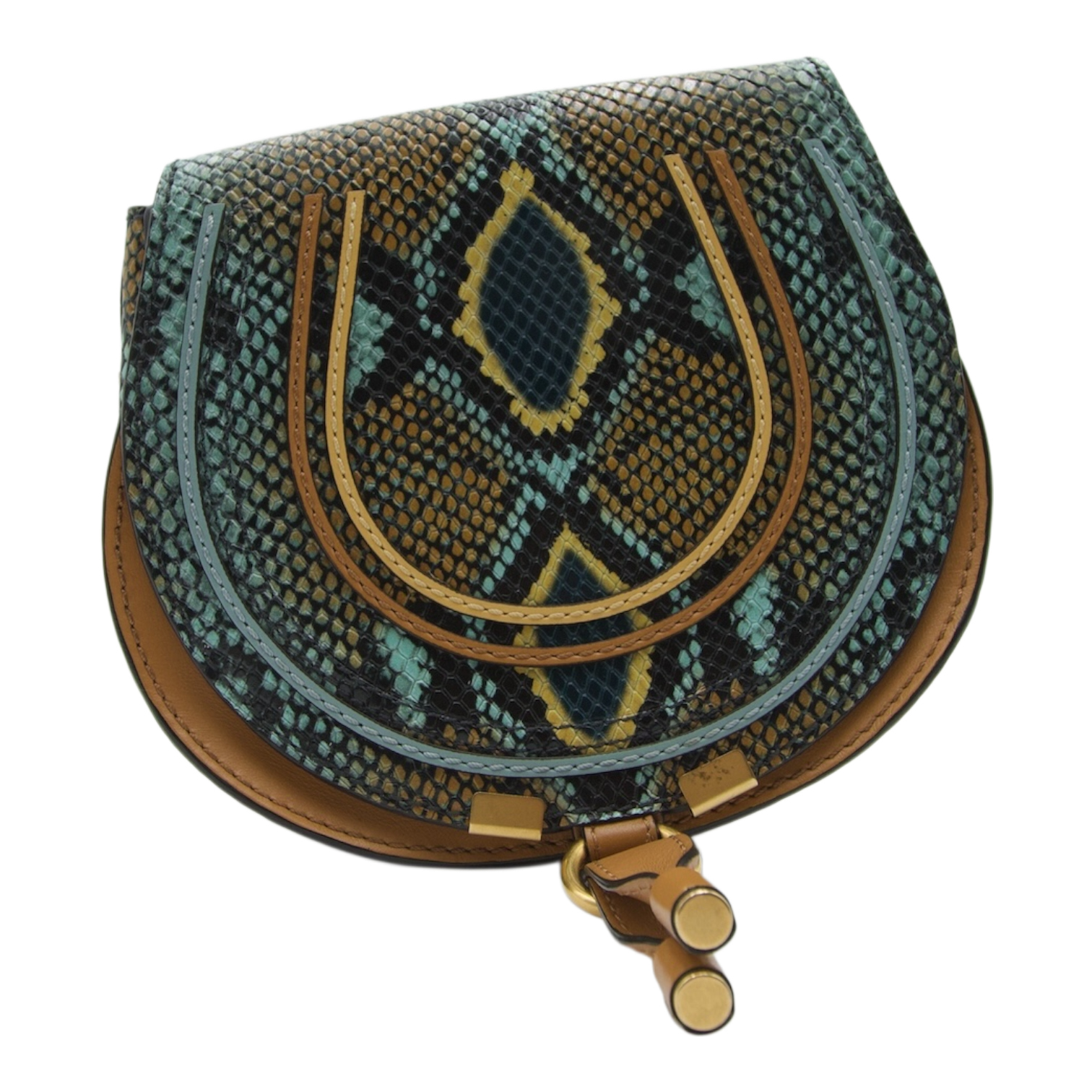 Chloé Marcie Saddle Bag Exotic Python