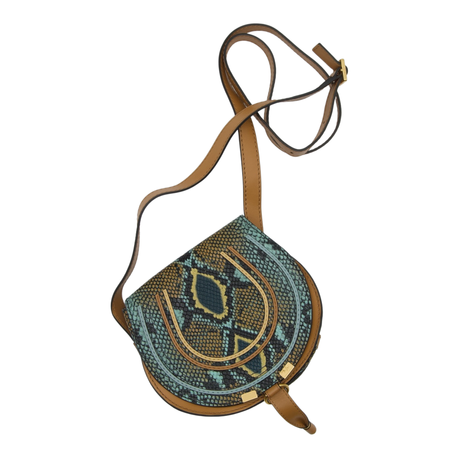 Chloé Marcie Saddle Bag Exotic Python