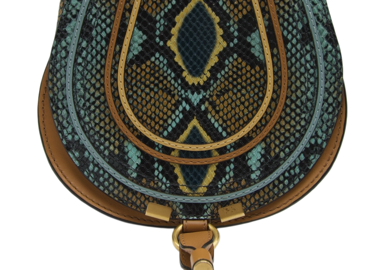 Chloé Marcie Saddle Bag Exotic Python