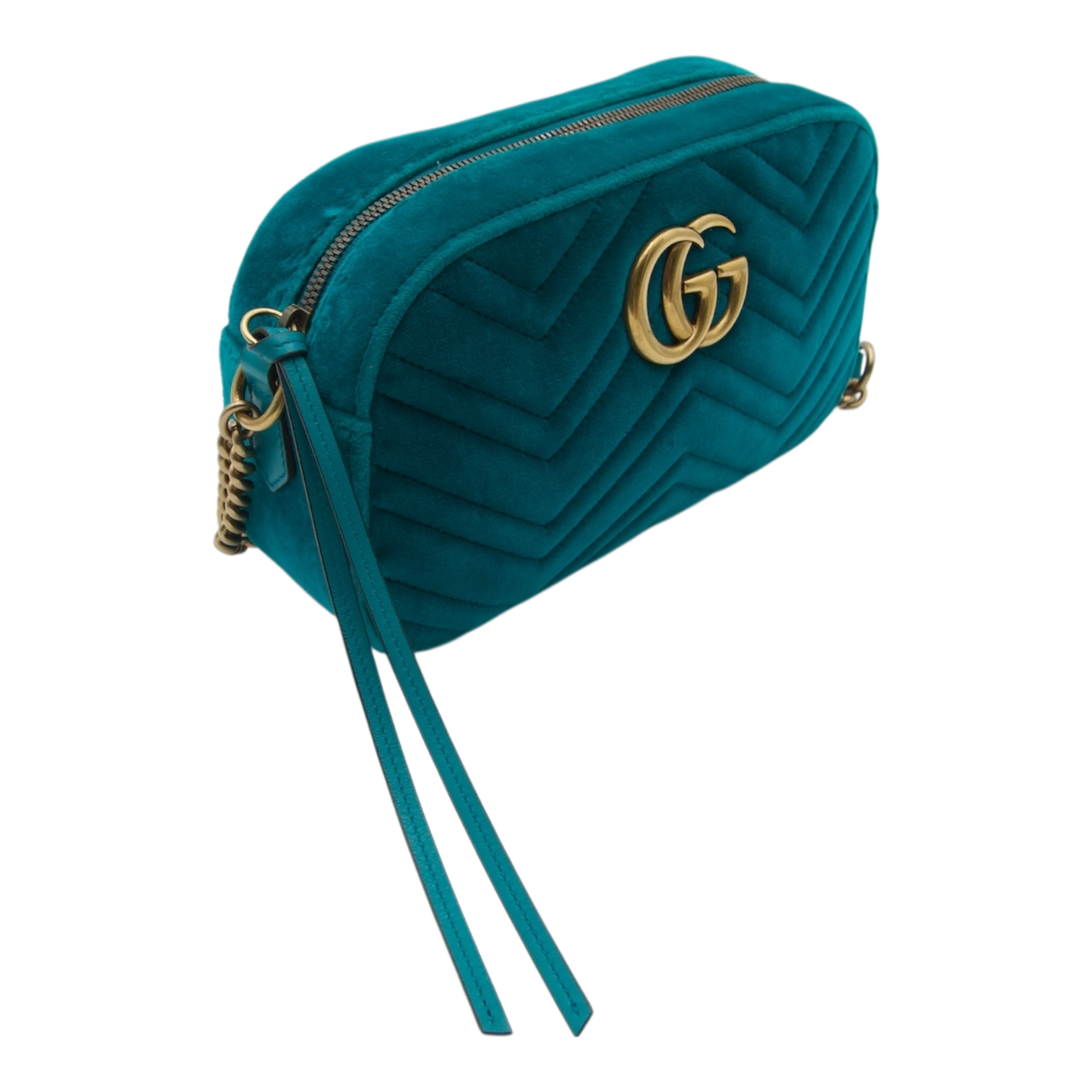 Gucci Marmont  Velvet Shoulder Bag Teal