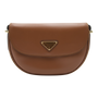 Prada Half Moon Crossbody Brown Leather