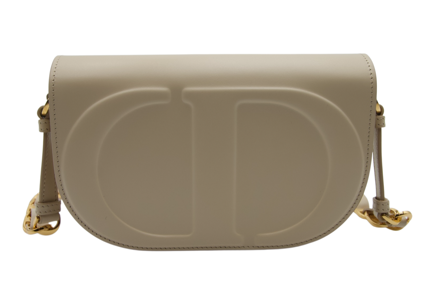Dior CD Signature Flap Bag Beige Leather