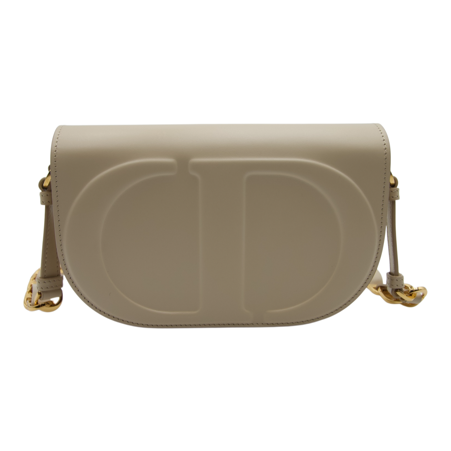 Dior CD Signature Flap Bag Beige Leather