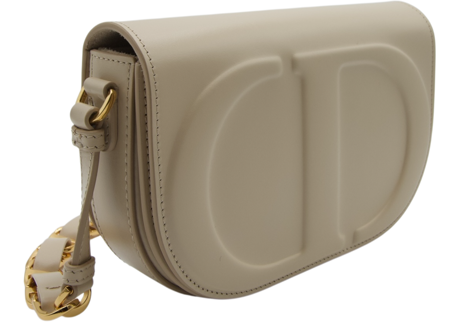 Dior CD Signature Flap Bag Beige Leather