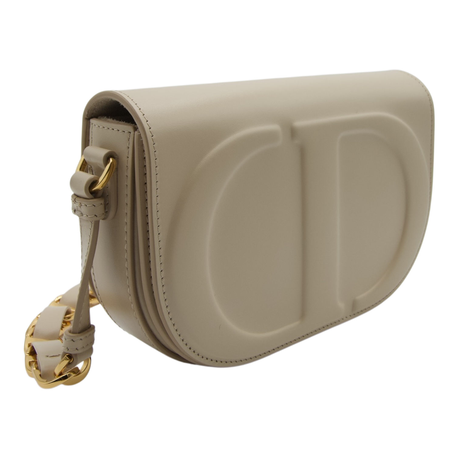 Dior CD Signature Flap Bag Beige Leather
