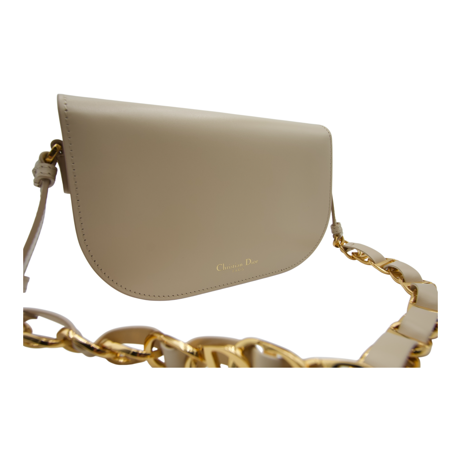 Dior CD Signature Flap Bag Beige Leather