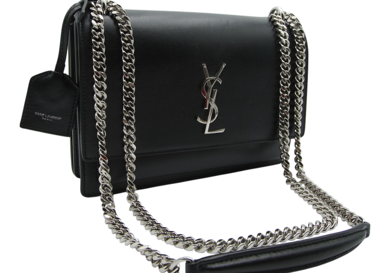 Saint Laurent Sunset Bag Black Smooth Leather