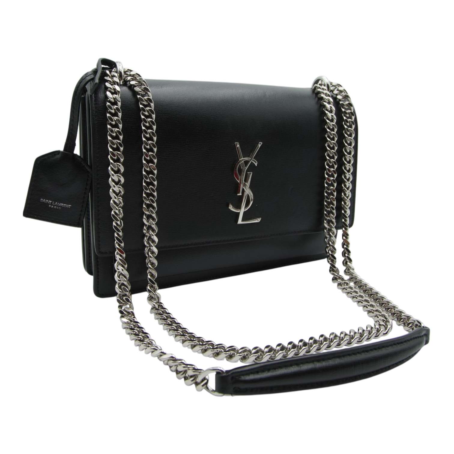Saint Laurent Sunset Bag Black Smooth Leather