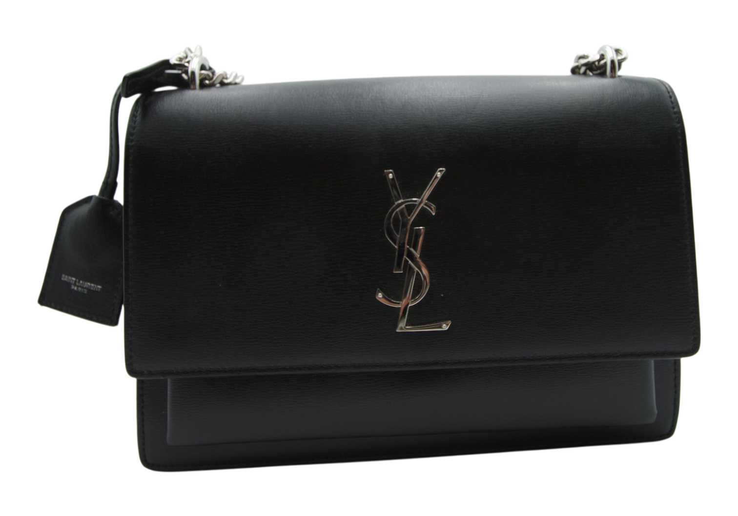 Saint Laurent Sunset Bag Black Smooth Leather