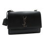 Saint Laurent Sunset Bag Black Smooth Leather
