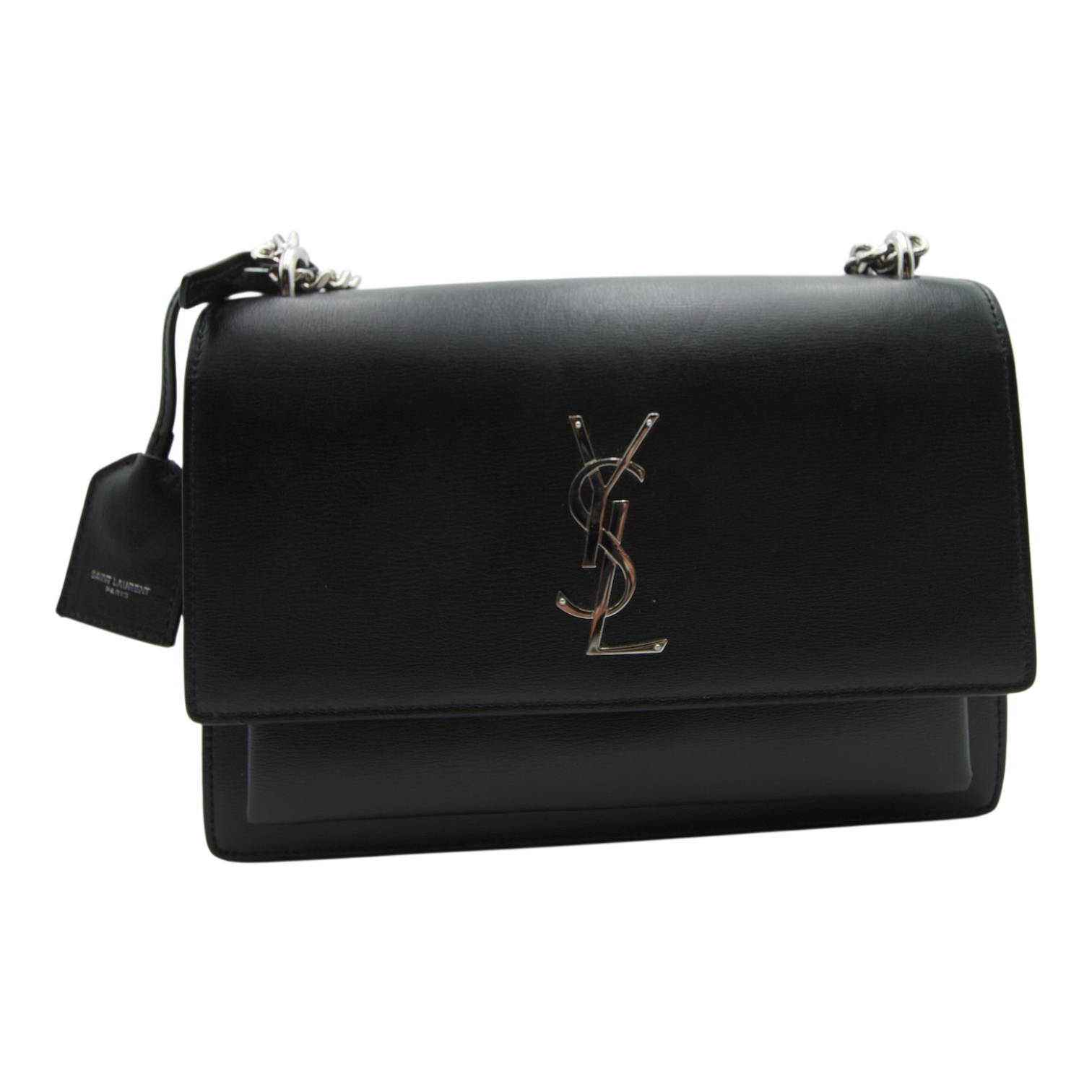 Saint Laurent Sunset Bag Black Smooth Leather